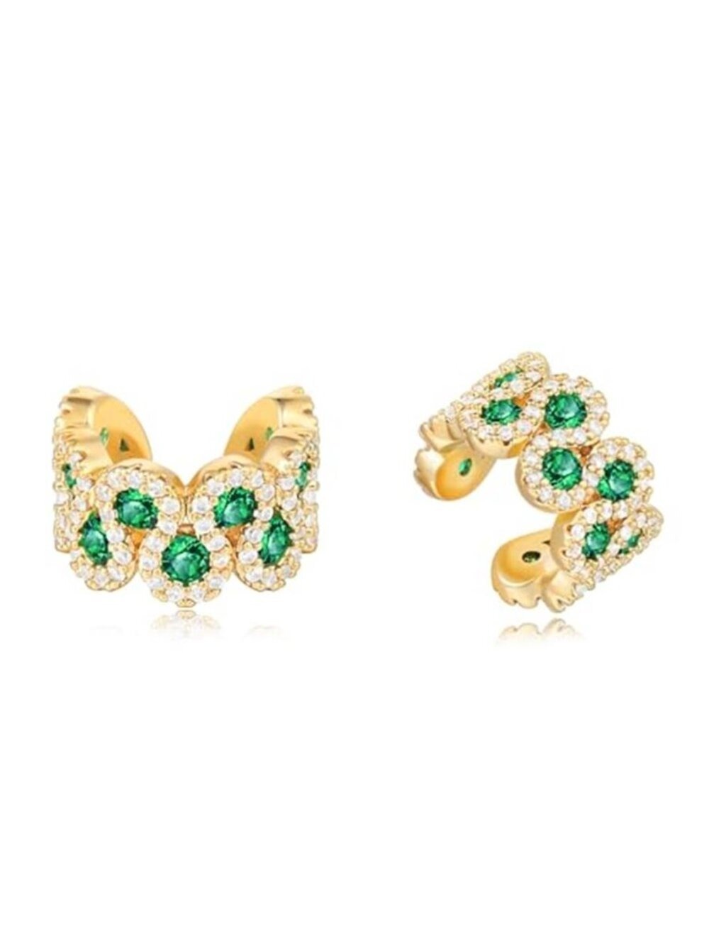 Gold Ear Cuff Earring for Women 14K Gold Plated Cubic Zirconia Non-Pierced Clip